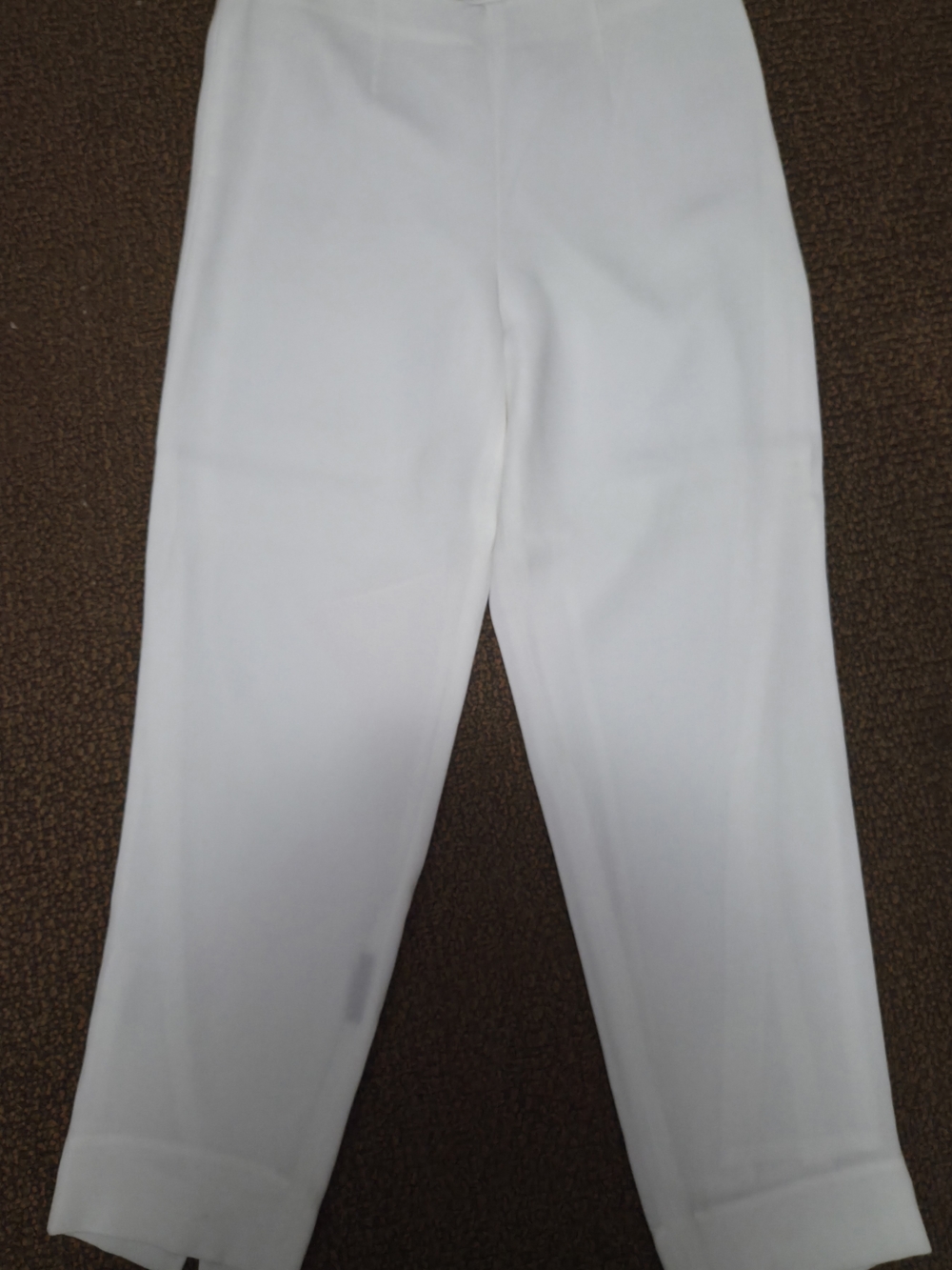 Women's White Cropped Straight-Leg Pants